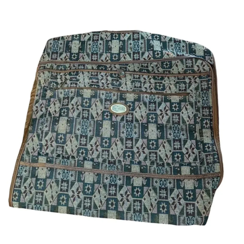 American Tourister Tapestry 2 Piece Set Large Carpet Bagger Tote Garment Bag